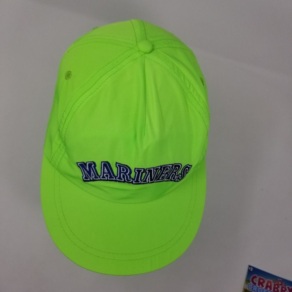 Seattle Mariners Lime Neon Green Nylon Snapback Hat - Picture 8 of 11
